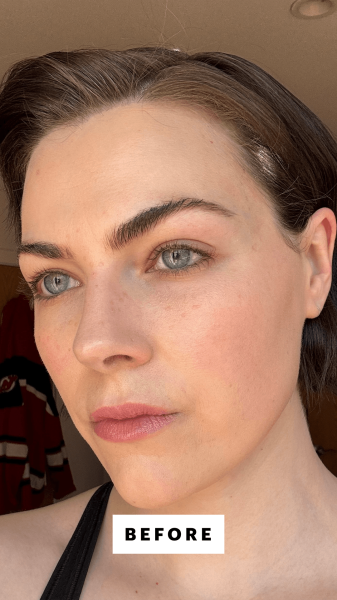 Dall'Asen before applying the Half Magic Magic Flik Eyeliner