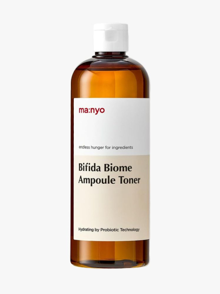 Ma:nyo Bifida Biome Ampoule Toner in branded component on a light gray background